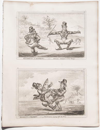 gillray original engravings "Elements of Skateing" "Attitude"


"The Consequence"